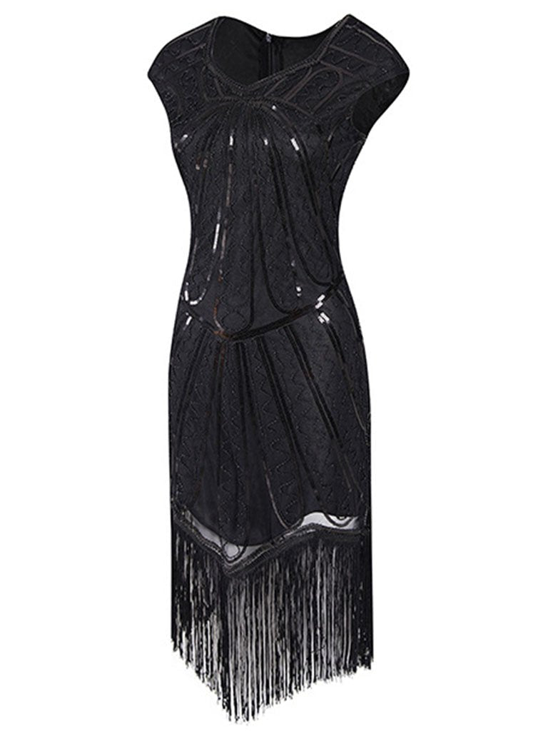 1920S Sequin Fringed Gatsby Dress