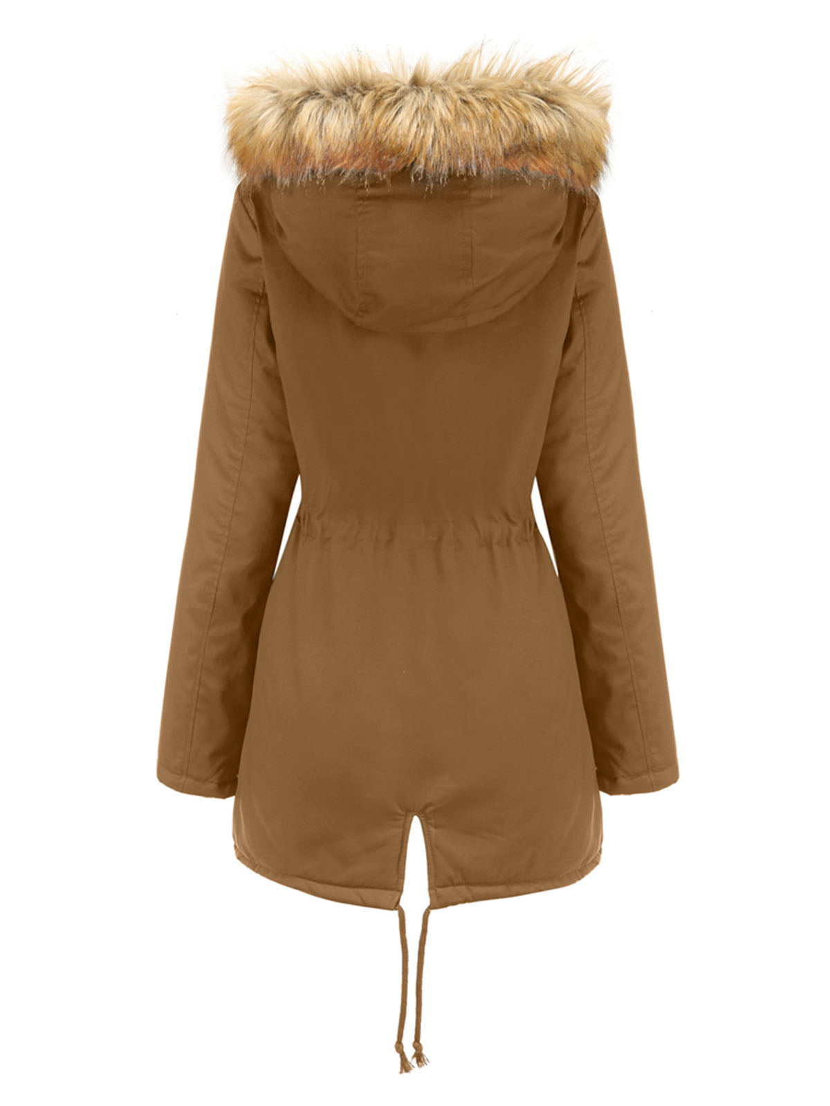Coat Street Daily Winter Plush Long Coat Solid Color Oversized Fur Warm Coat