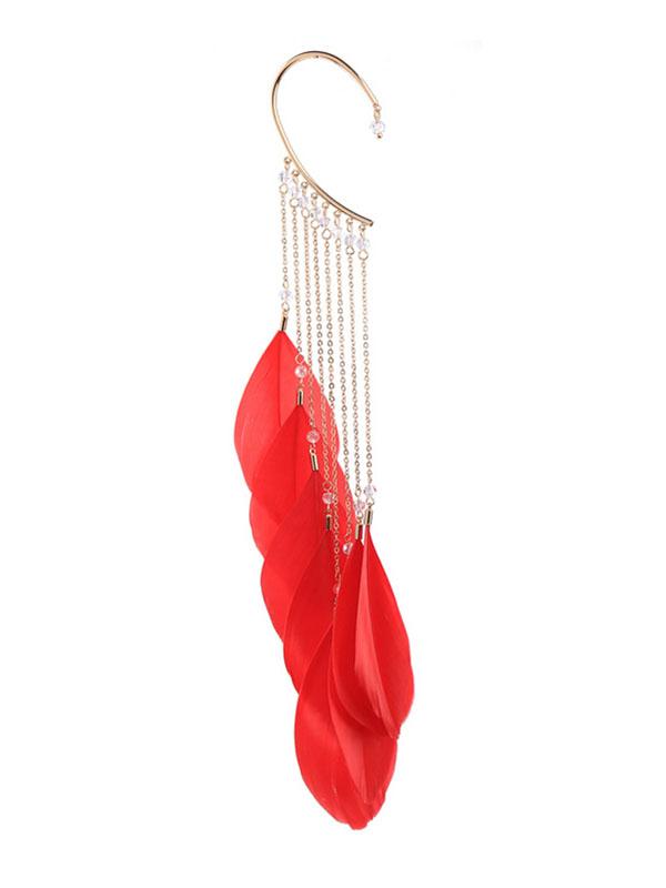 Earrings Feather Earrings Unique Single Tassel Vintage Party Earrings