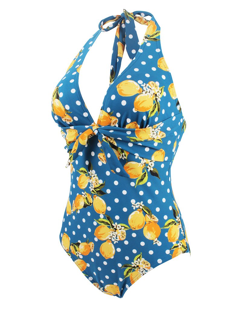 Vintage Style Floral One Piece Bikini