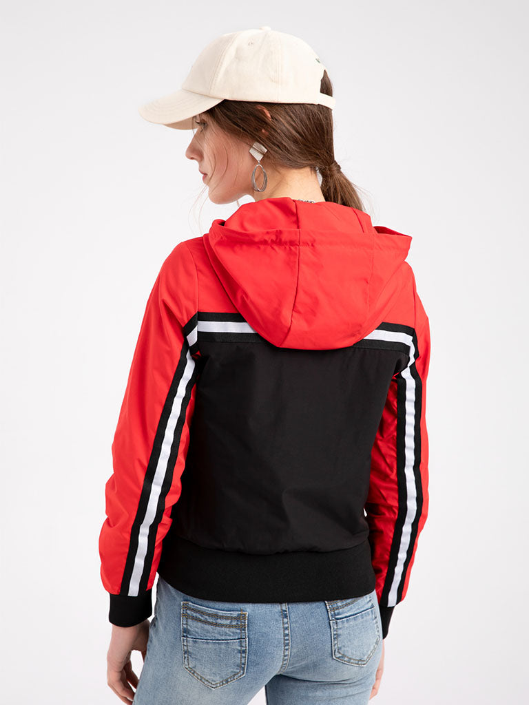 Jacket Street Daily Fall Winter Casual Two tone Stand Collar Jacket