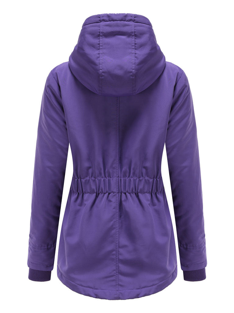 Parker Coat Daily Going Out Fall Winter Casual Waisted Solid Color Oversized Hoodie Coat