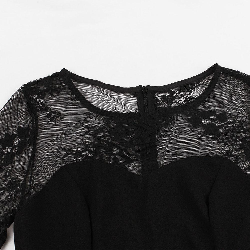 Black Lace 1960S Vintage Bodycon Dress