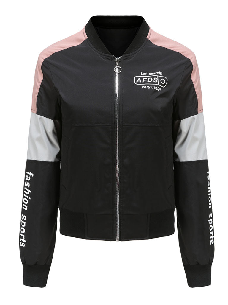 Pilot Style Jacket Daily Fall Winter Casual Two tone Stand Collar Sporty Jacket