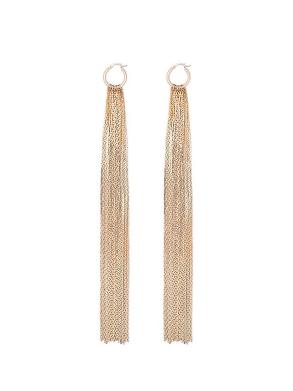 Earrings Long Gold Alloy Vintage Party Tassel Earrings