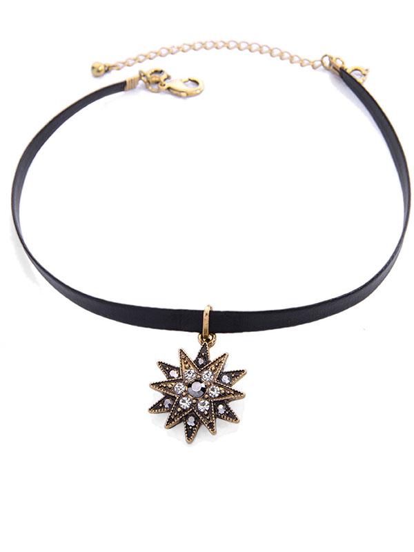 1950S Star Crystal Choker Vintage Necklace