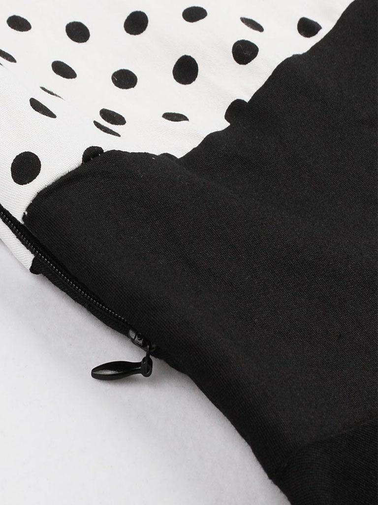 Cotton High Waist Polka Dots 1950s Vintage Dress