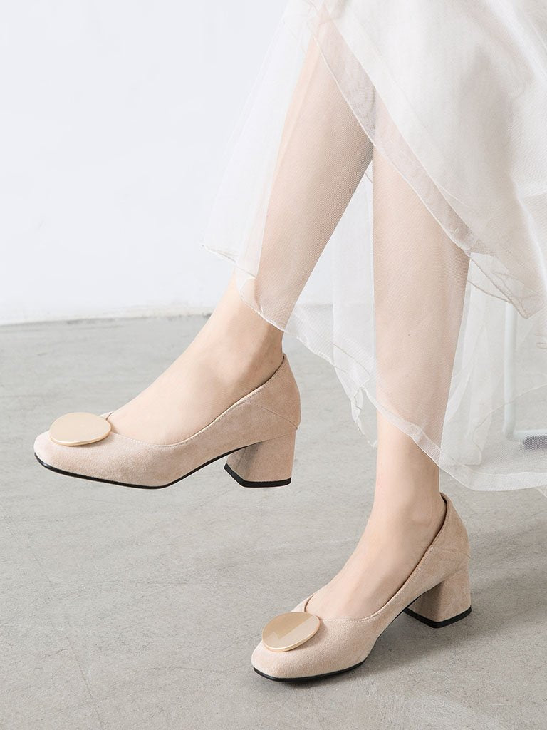Stiletto Heel Pointed Toe Suede Vintage Shoes
