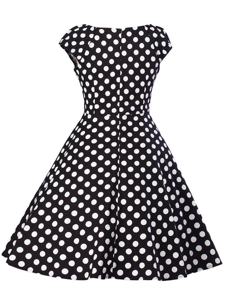 Sweet Consice High Wais Dots Dress