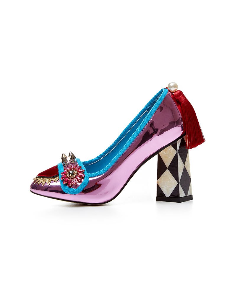 Sweet Heart Rivet Chunky Heel  Vintage Shoes