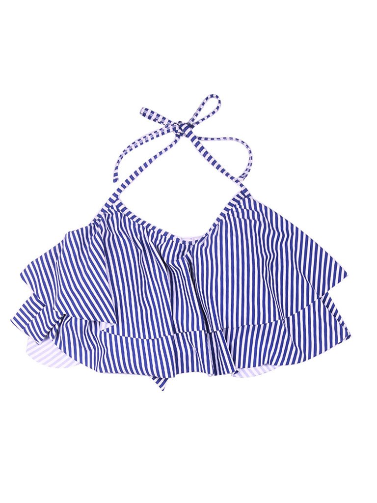 Retro Style High Waisted Backless Two Pieces Swimsuit Sets