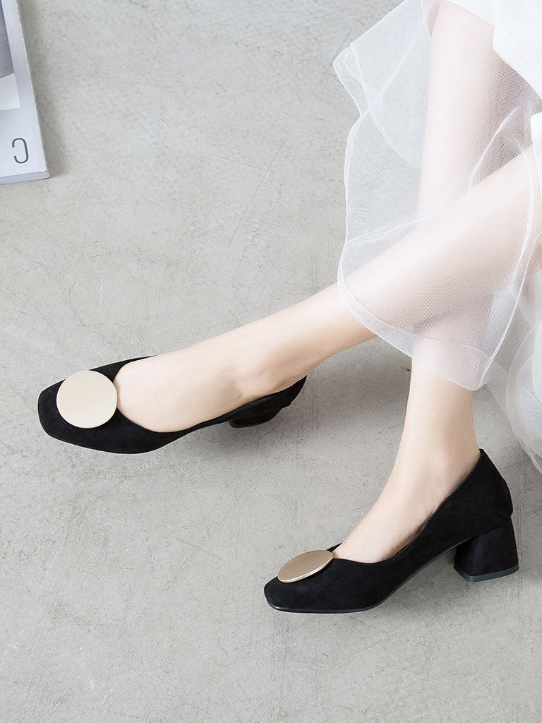 Stiletto Heel Pointed Toe Suede Vintage Shoes