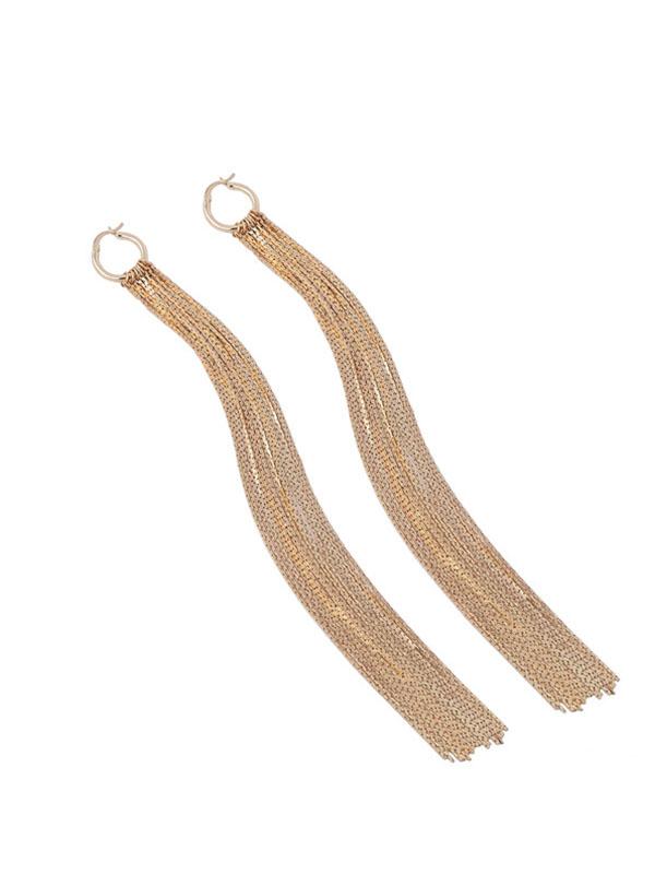 Earrings Long Gold Alloy Vintage Party Tassel Earrings