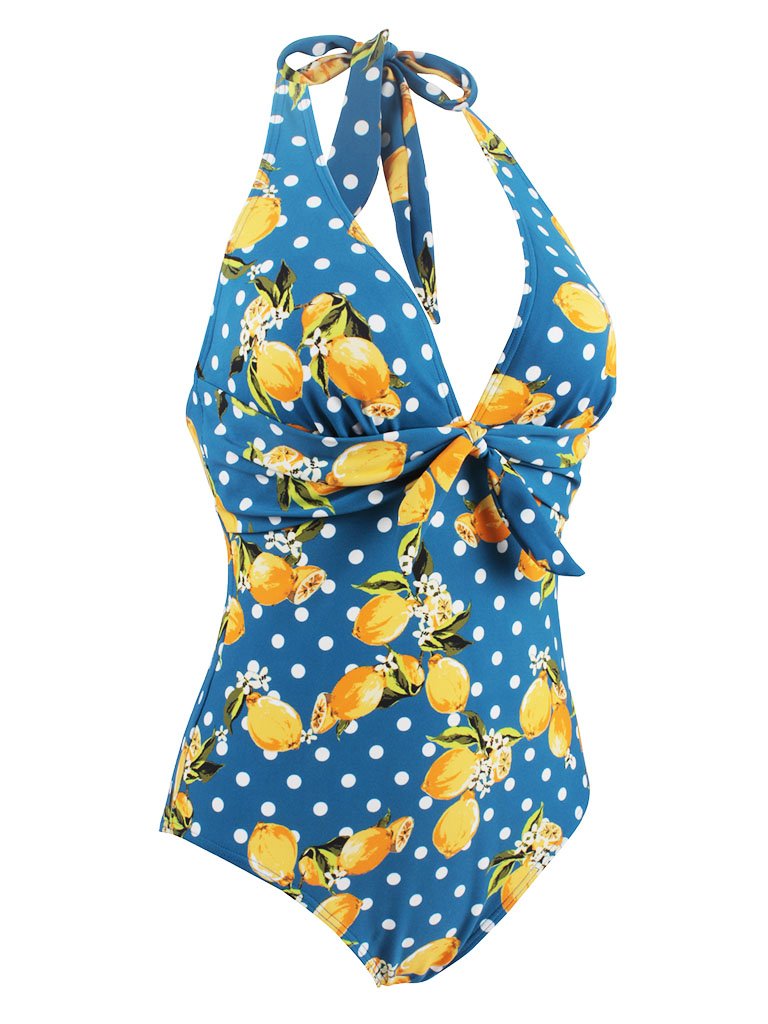 Vintage Style Floral One Piece Bikini