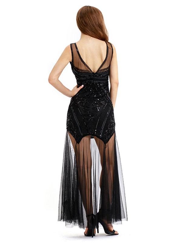 Gery 1920s V Neck Sequined Flapper Dress