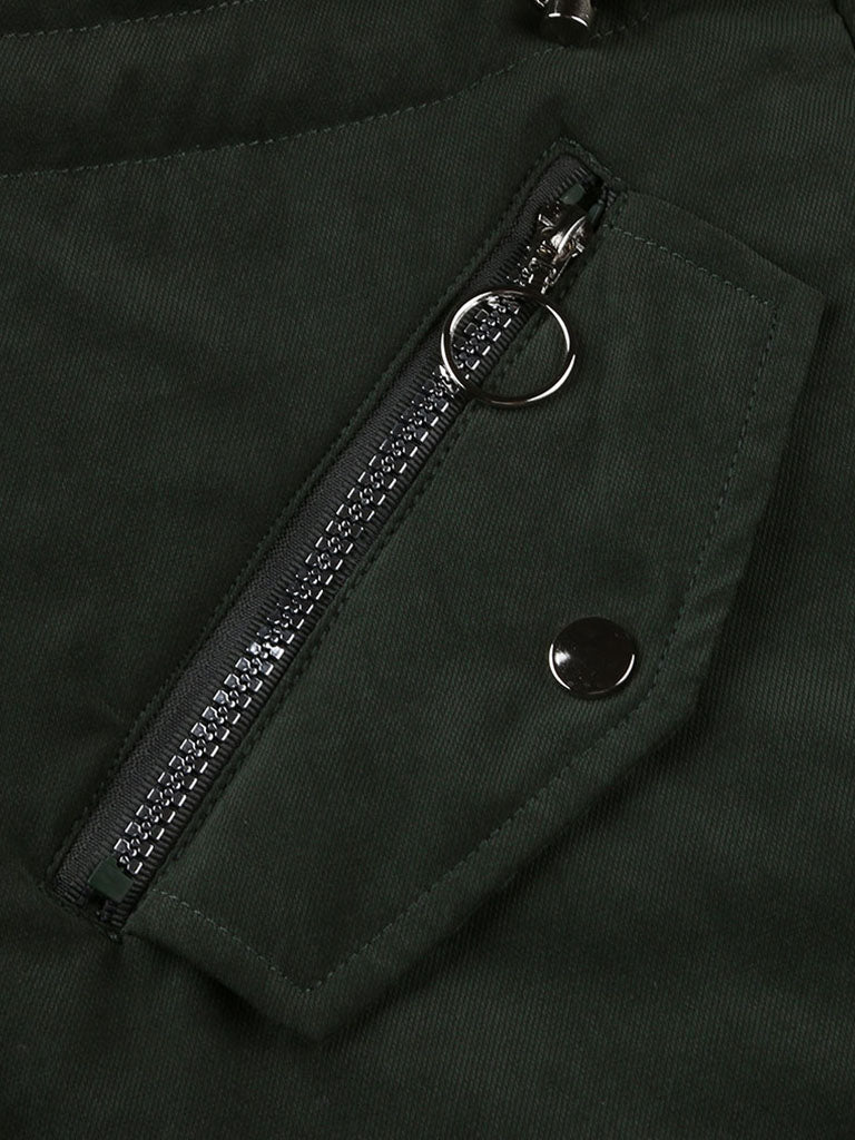Parker Coat Daily Going Out Fall Winter Casual Waisted Solid Color Cotton Oversized Hoodie Coat