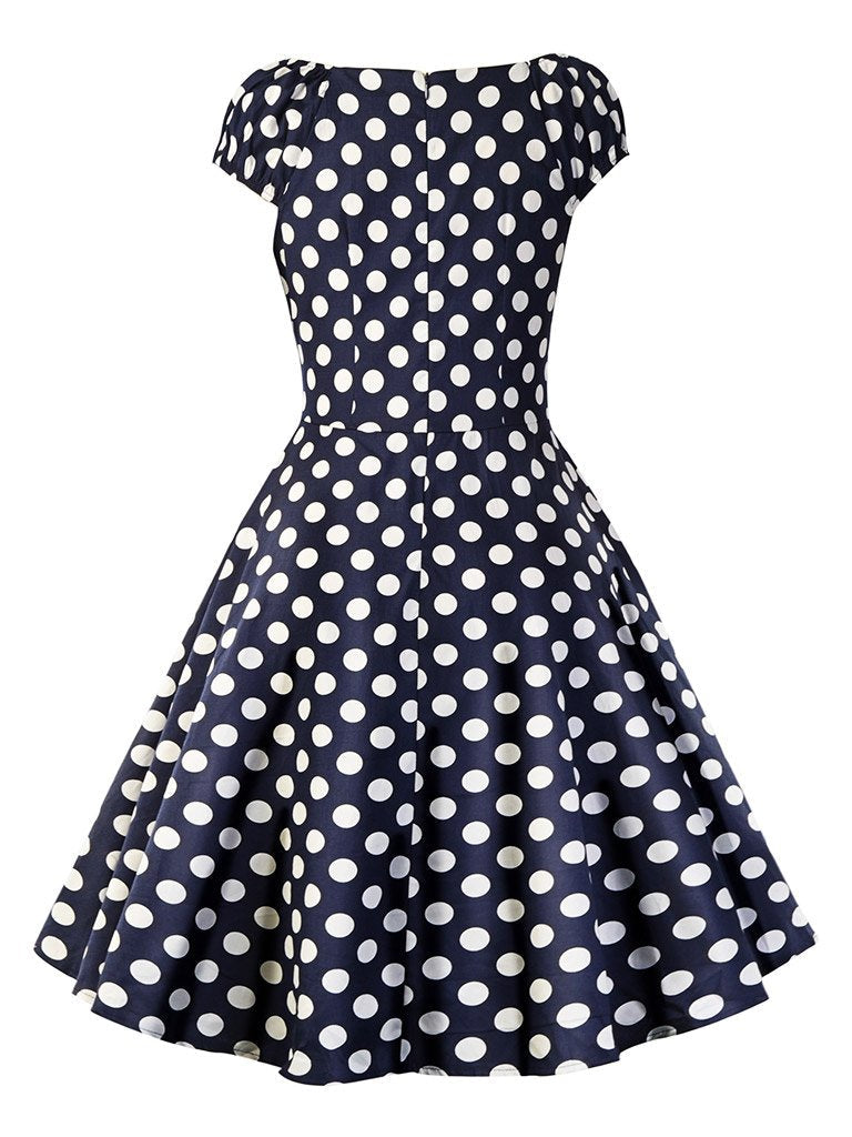 Sweet Consice High Wais Dots Dress