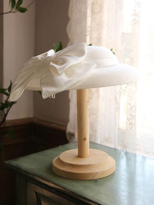 Big Sweet Bow Satin Vintage Audrey Hepburn Same Style 1950S Hat