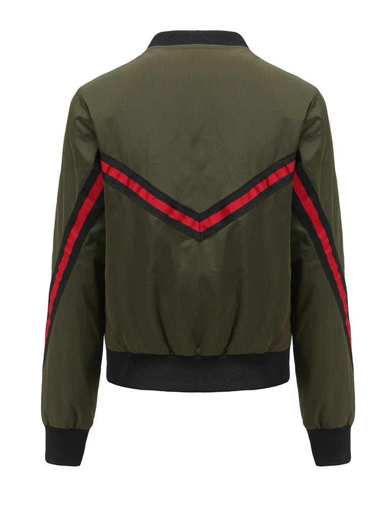 Pilot Style Jacket Street Daily Fall Winter Casual Solid Color Stand Collar Sporty Jacket