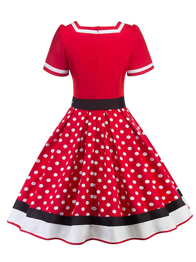 Polka Dots A Line Vintage Dress