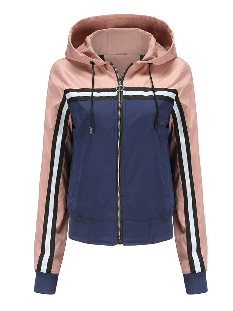 Jacket Street Daily Fall Winter Casual Two tone Stand Collar Jacket