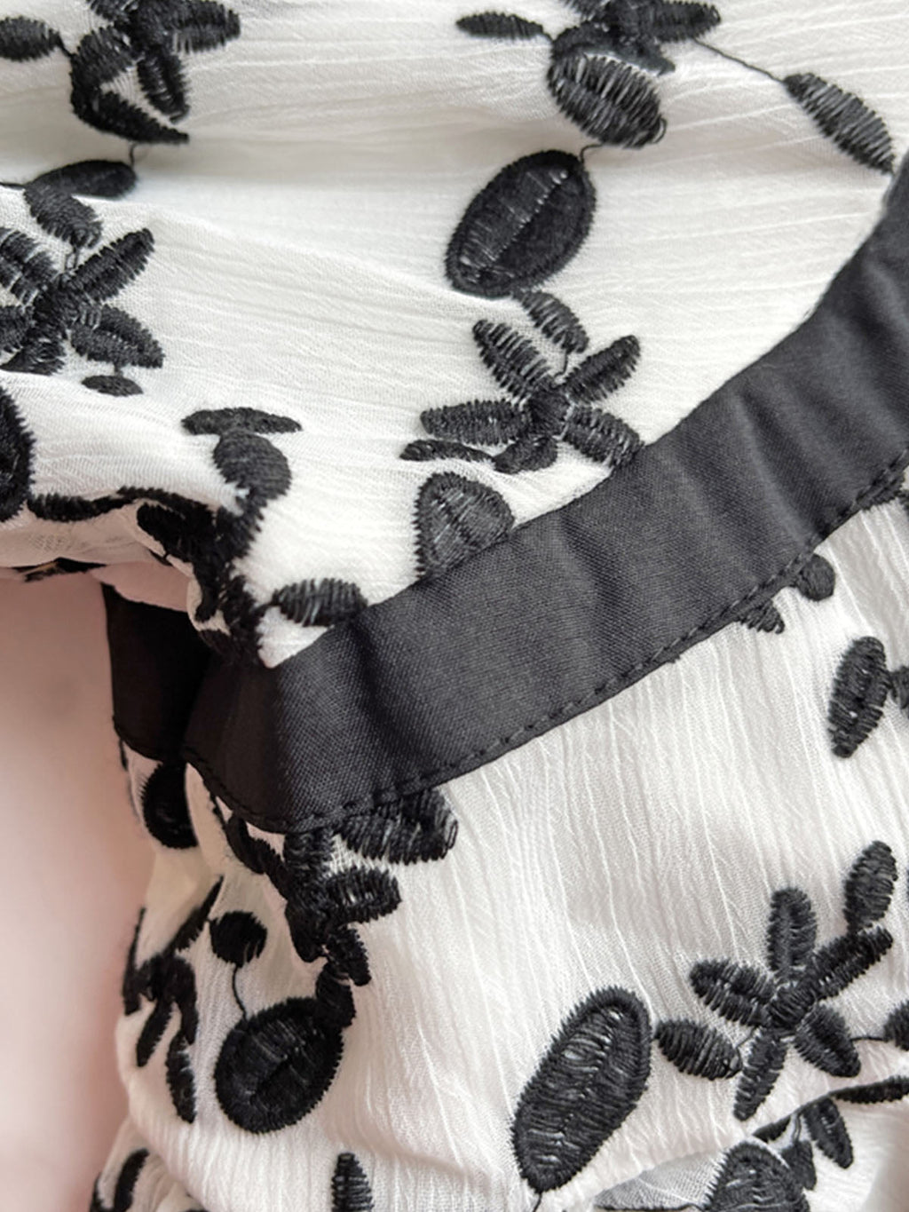 Jolly Vintage Lace Embroidered Black Floral Half Sleeves Boho Maxi Dress