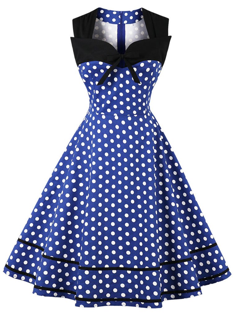 1950s Polka Dot Swing Dress