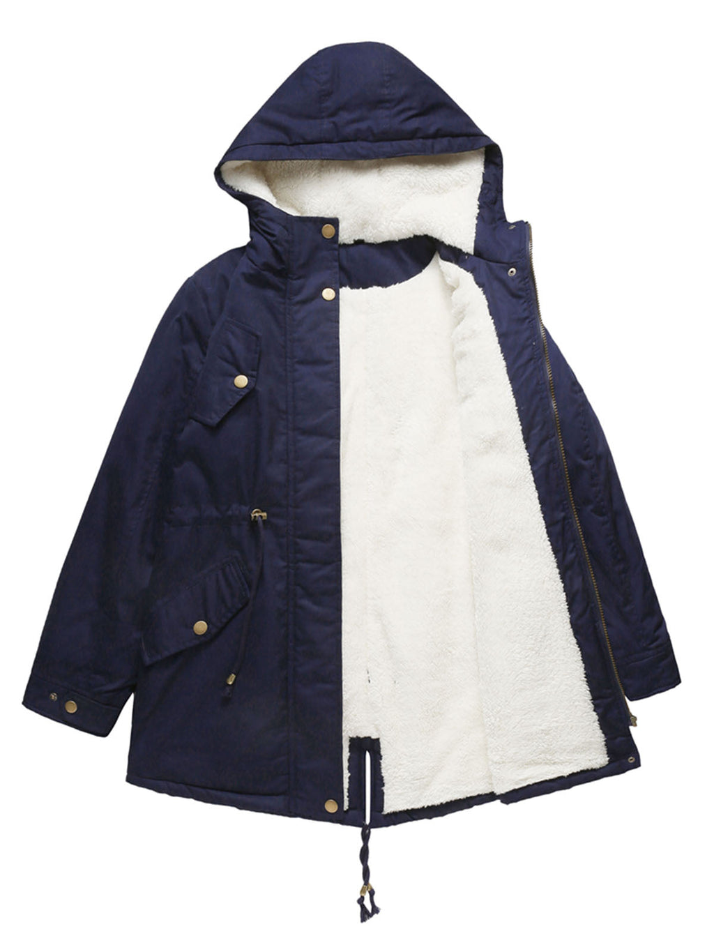 Parka Coat Street Daily Winter Plush Long Coat Solid Color Oversized Fur Warm Coat