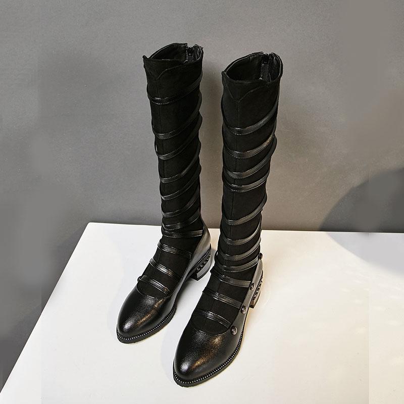Boots Platform Round Toe PU Knee High Boots Casual