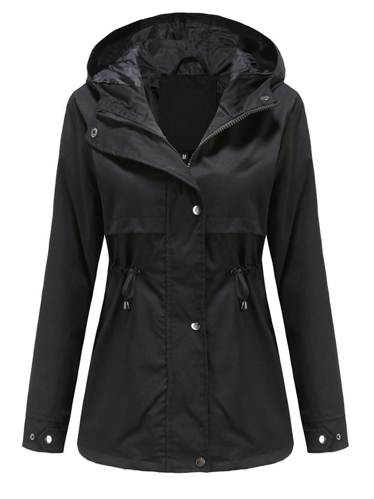 Jacket Daily Going Out Fall Winter Casual Waisted Solid Color Hoodie Sporty Jacket