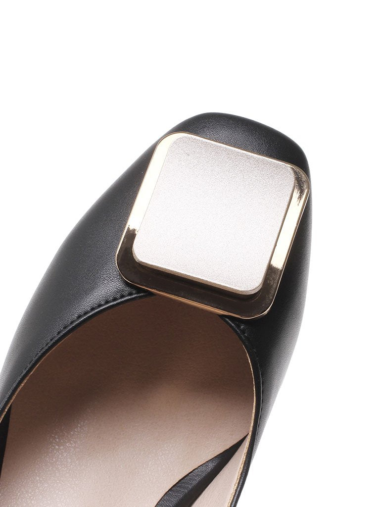 Chunky Heel  Square Toe PU Vintage Shoes