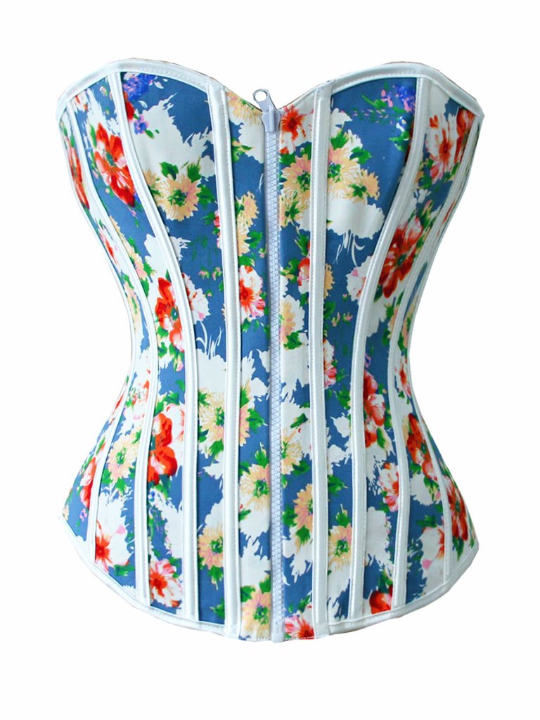 Retro Flower Strapless Corset