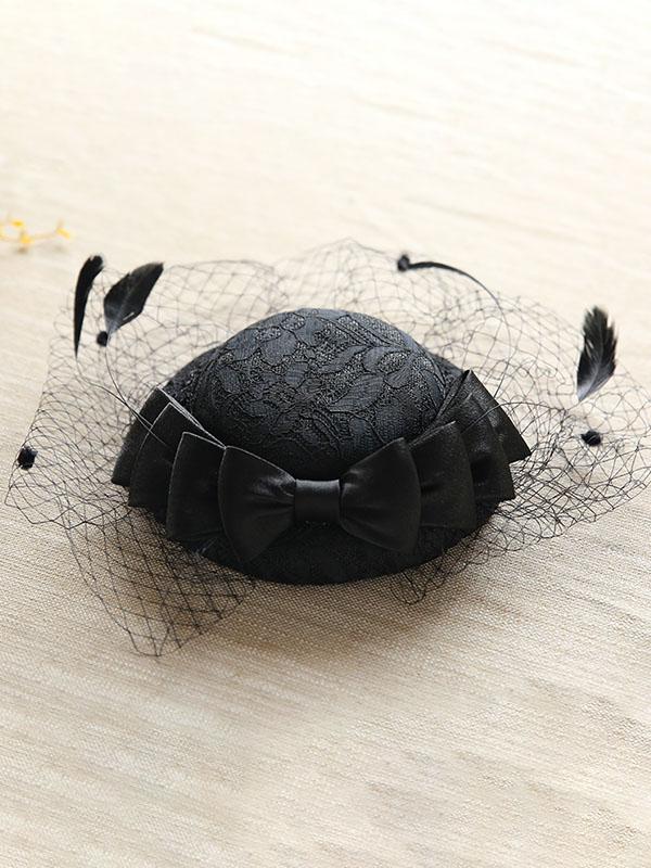 Sweet Bow Lace Tulle Net 1950S Hat