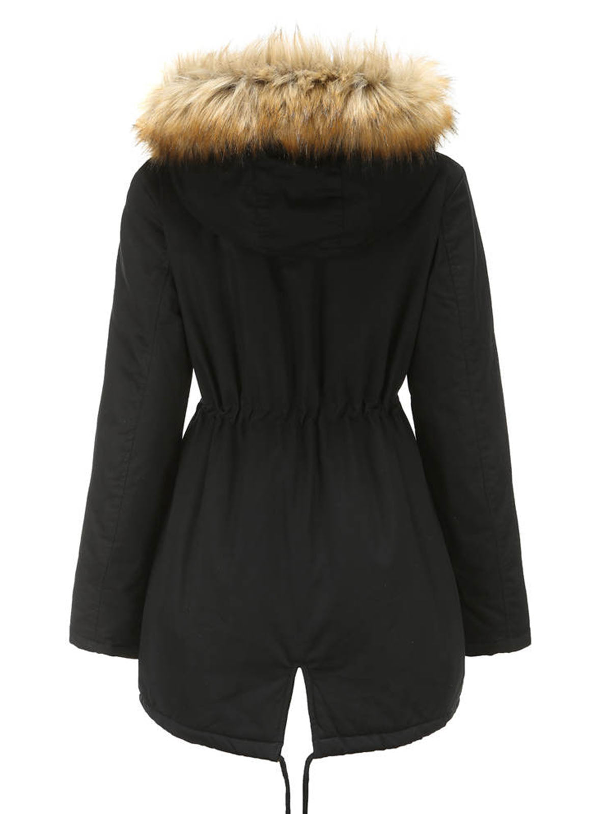 Coat Street Daily Winter Plush Long Coat Solid Color Oversized Fur Warm Coat