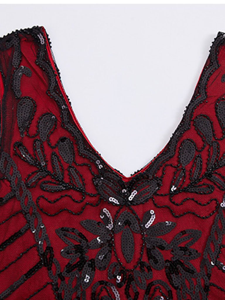 5Color 1920S Sequined Fringe Gatsby Flapper Dress