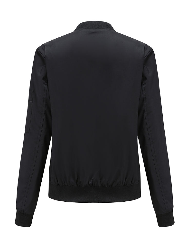Jacket Street Daily Fall Winter Casual Solid Color Stand Collar Jacket