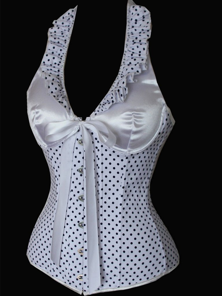 Retro Polka Dots Strapless Corset