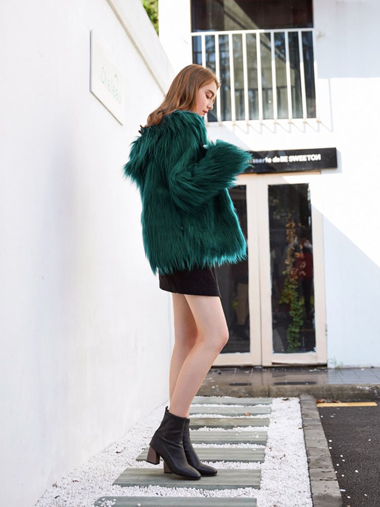 Faux Fur Coat Hooded Long Sleeve Oversized Winter Coat