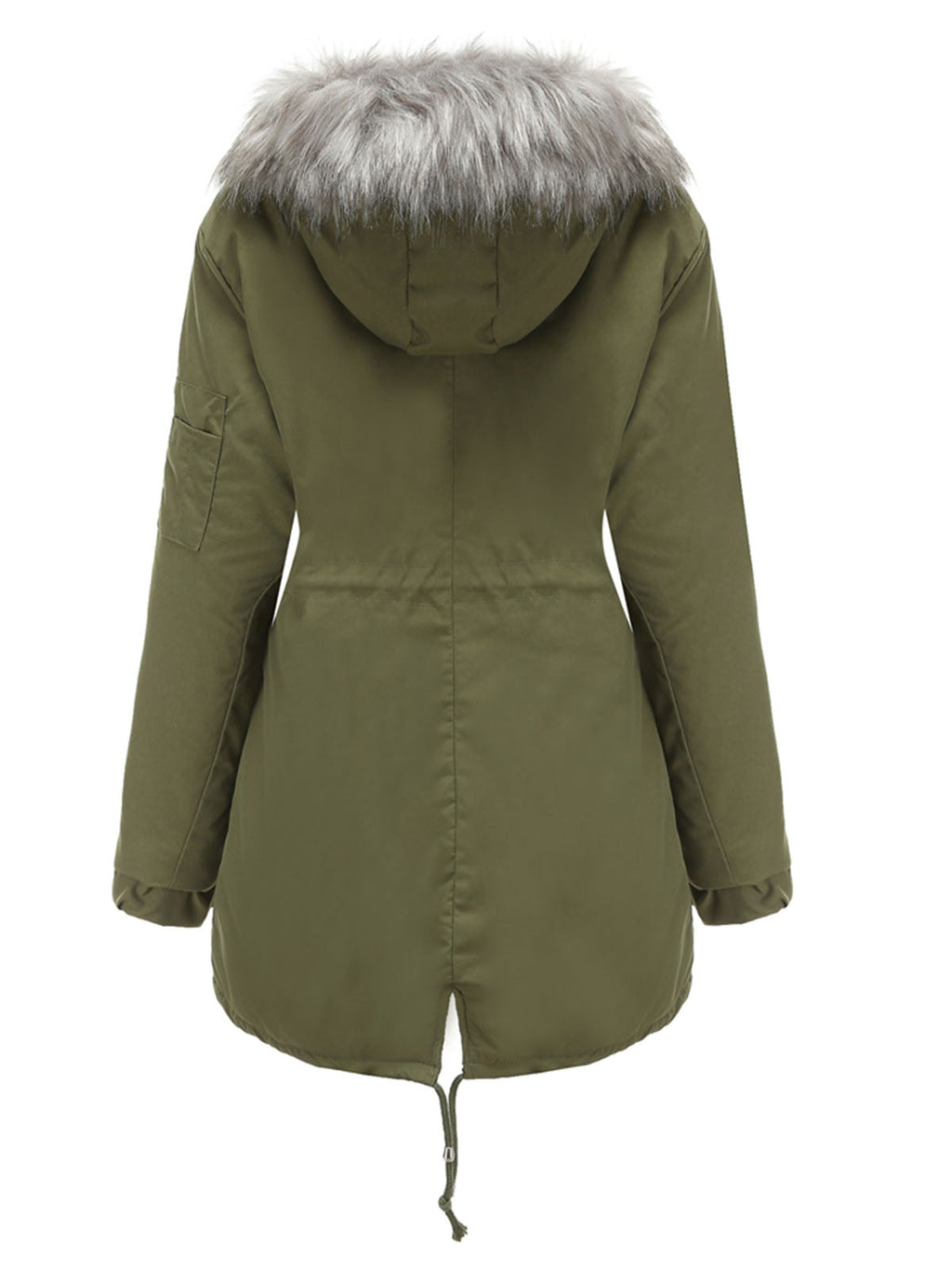 Parka Coat Street Daily Plush Winter Coat Solid Color Oversized Fur Warm Coat