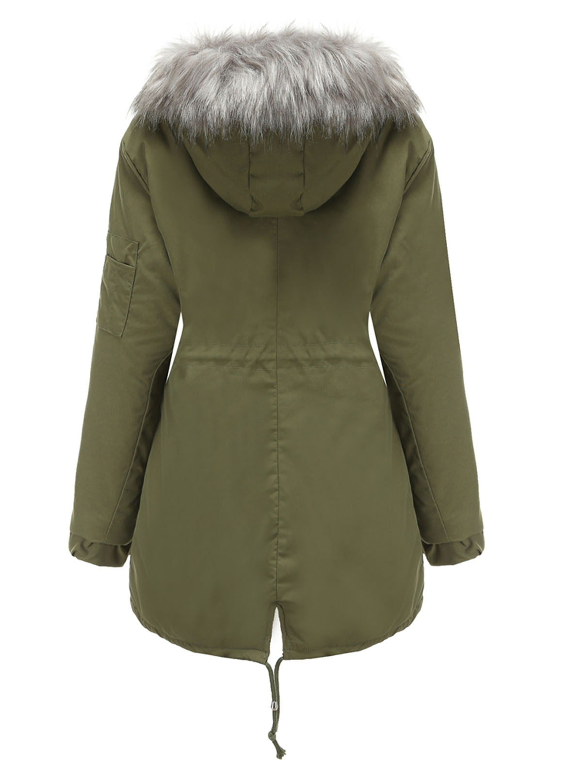 Parka Coat Street Daily Plush Winter Coat Solid Color Oversized Fur Warm Coat