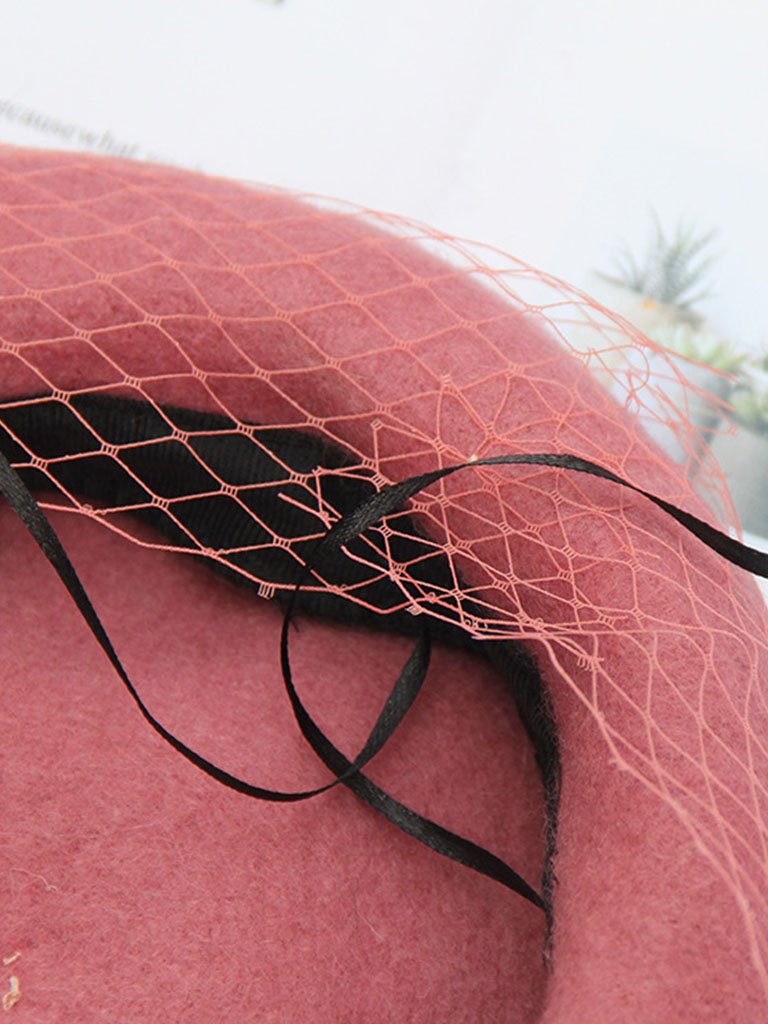 Solid Color Wool Felt Beret Cap Hat