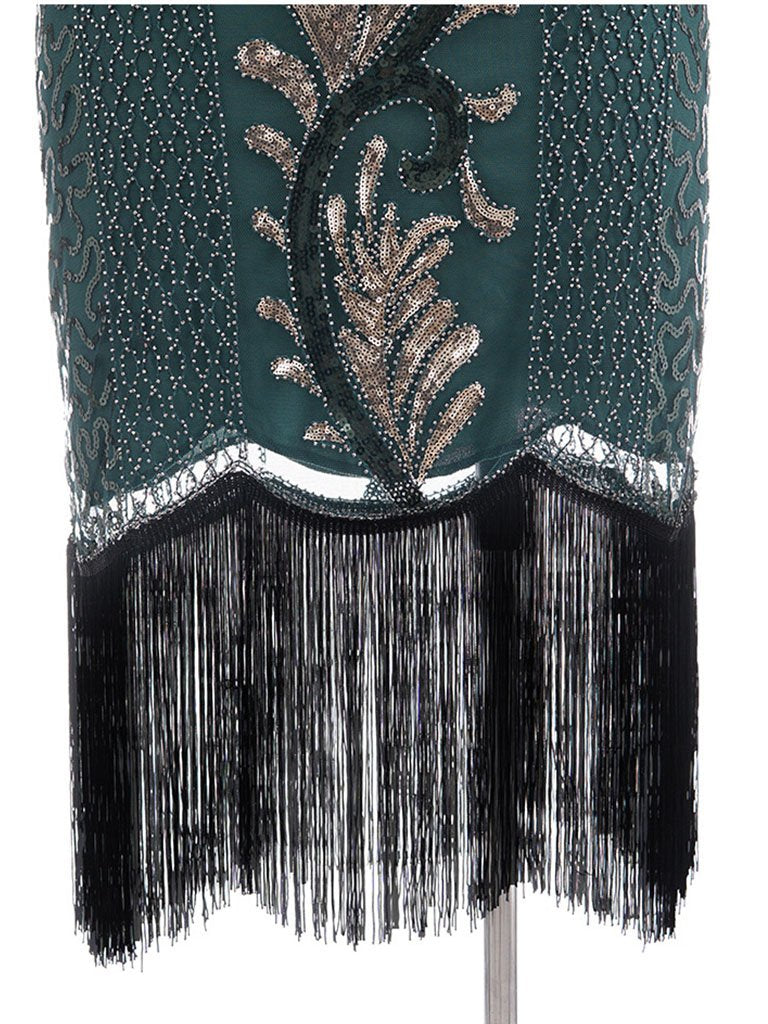 6 Color 1920S Sequined Fringe Peacock Flapper Dress