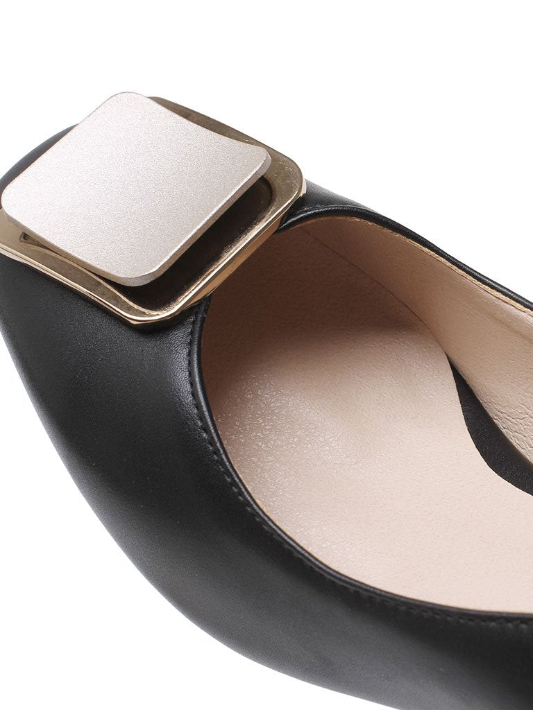 Chunky Heel  Square Toe PU Vintage Shoes