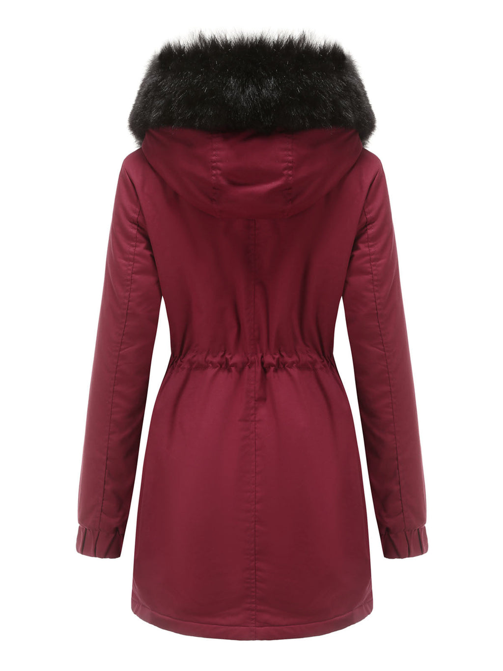 Parka Coat Street Plush Winter Hoodie Coat Solid Color Oversized Fur Warm Coat