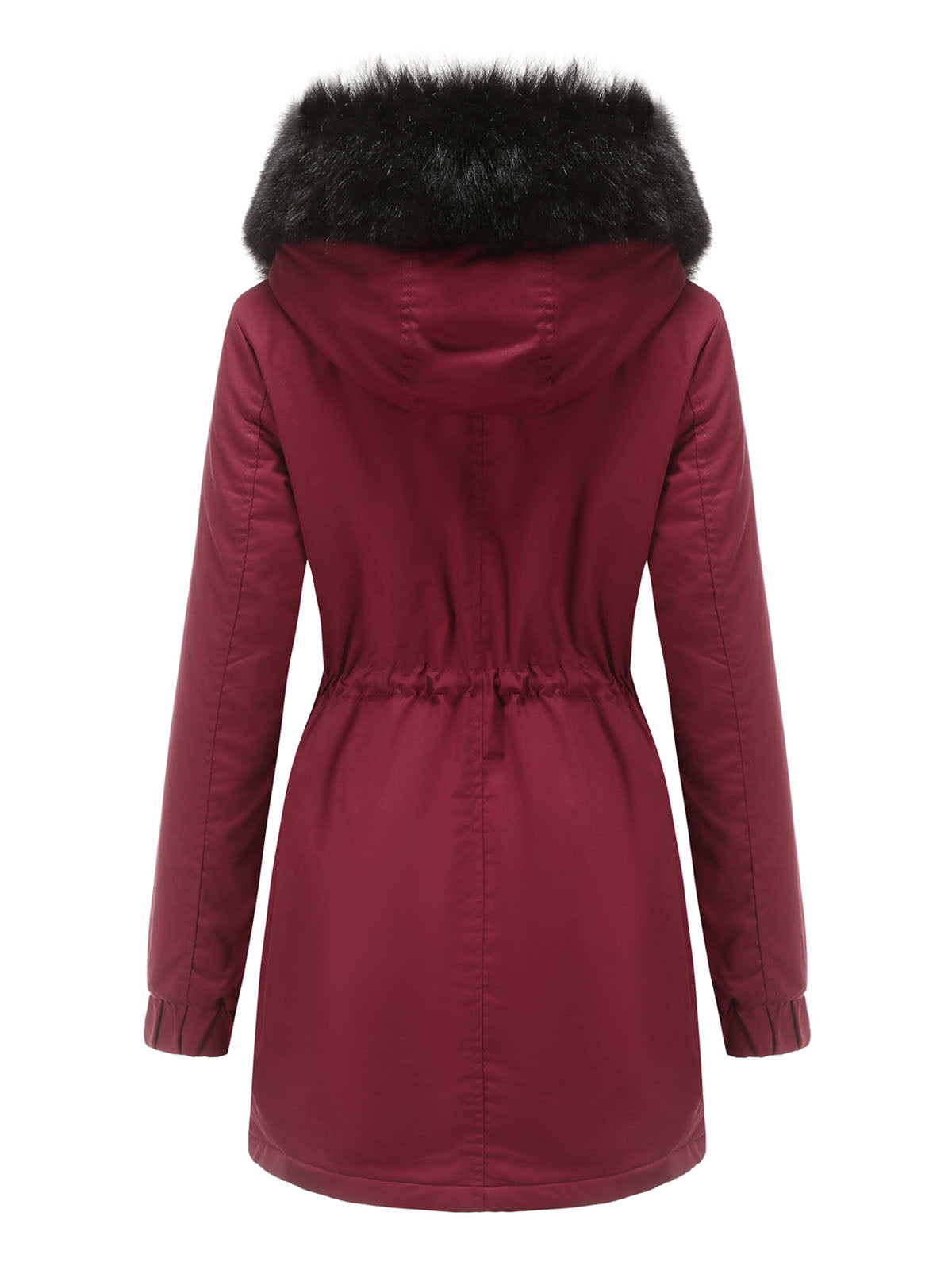 Parka Coat Street Plush Winter Hoodie Coat Solid Color Oversized Fur Warm Coat