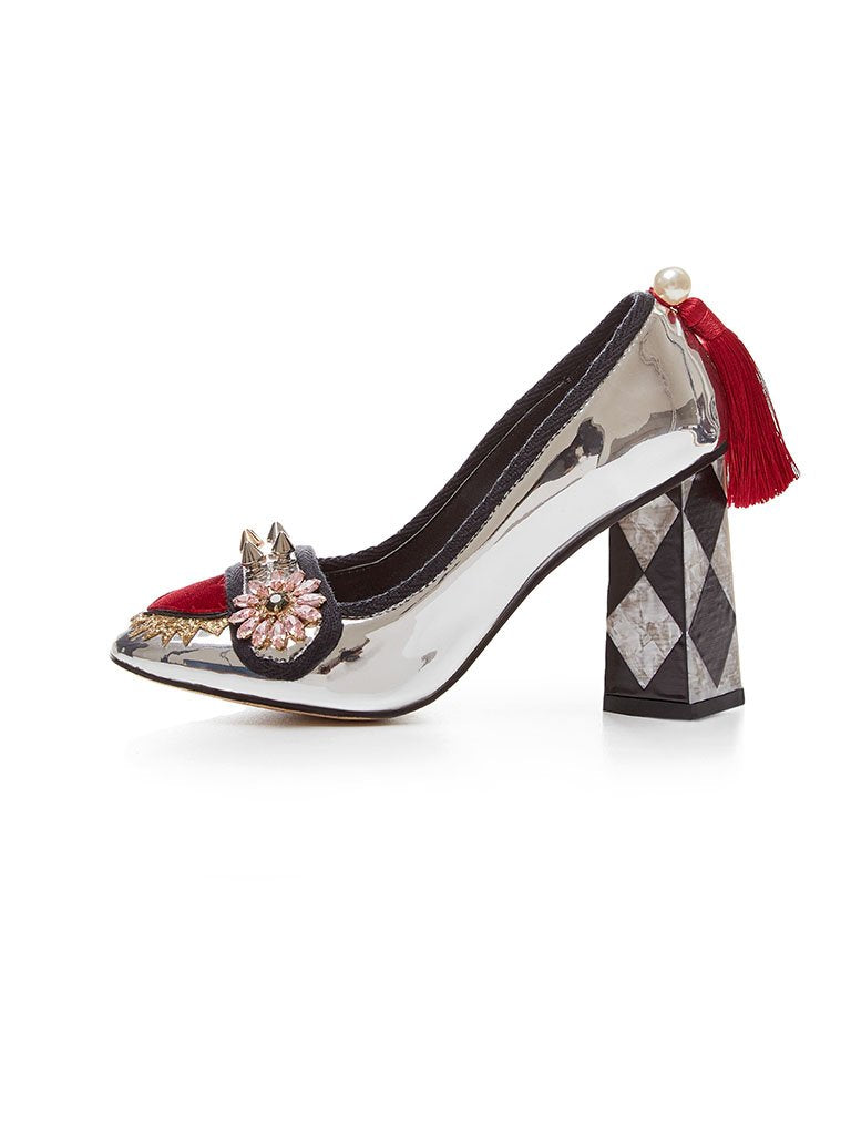Sweet Heart Rivet Chunky Heel  Vintage Shoes