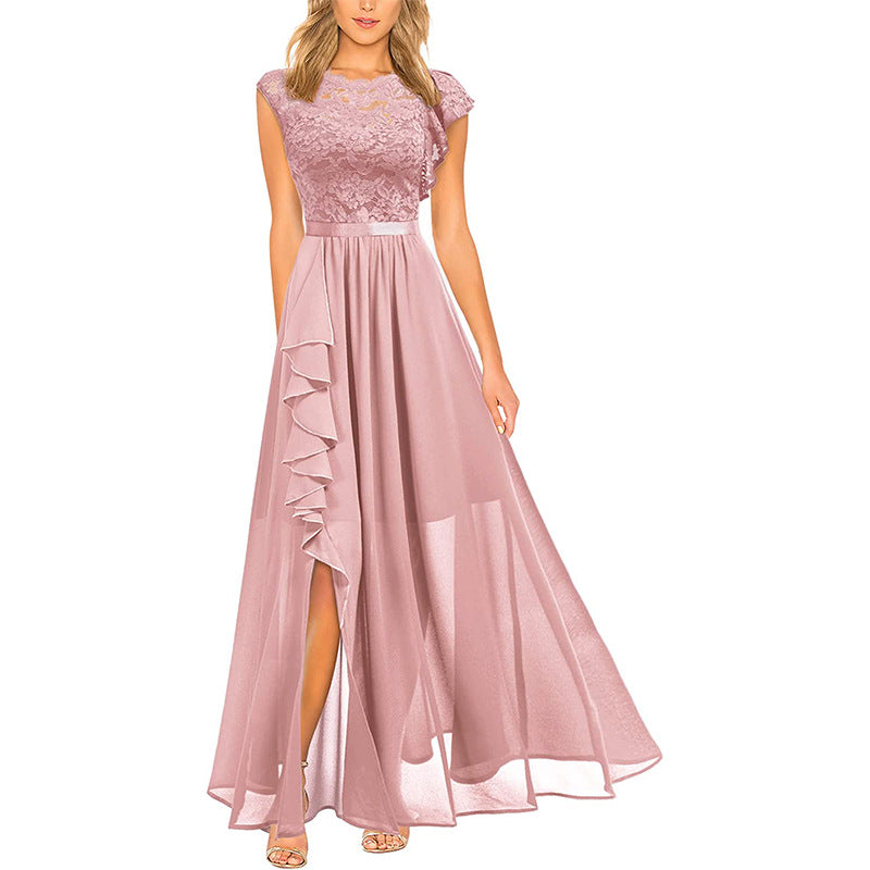 Lace Evening Gown With A High Waist
