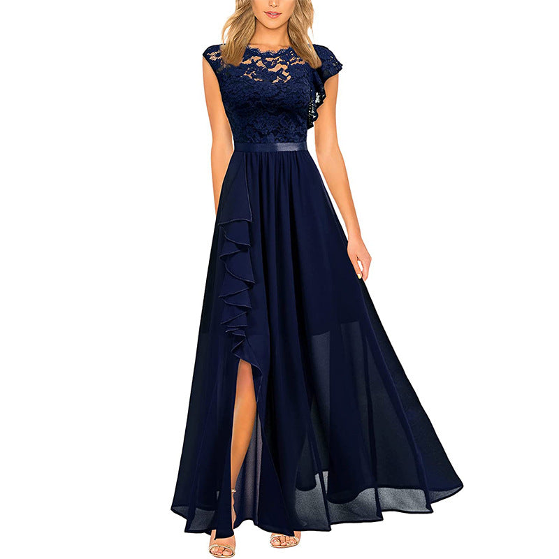 Lace Evening Gown With A High Waist