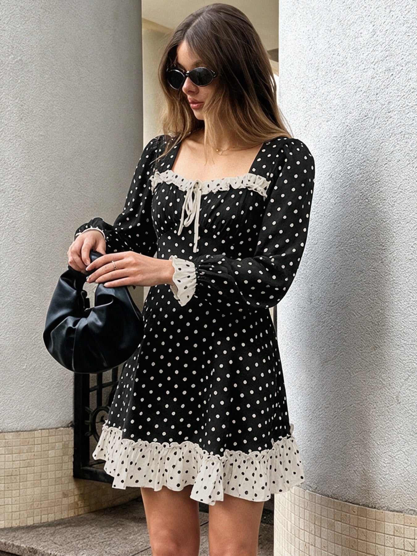 Polka Dots And Ruffles Minidress