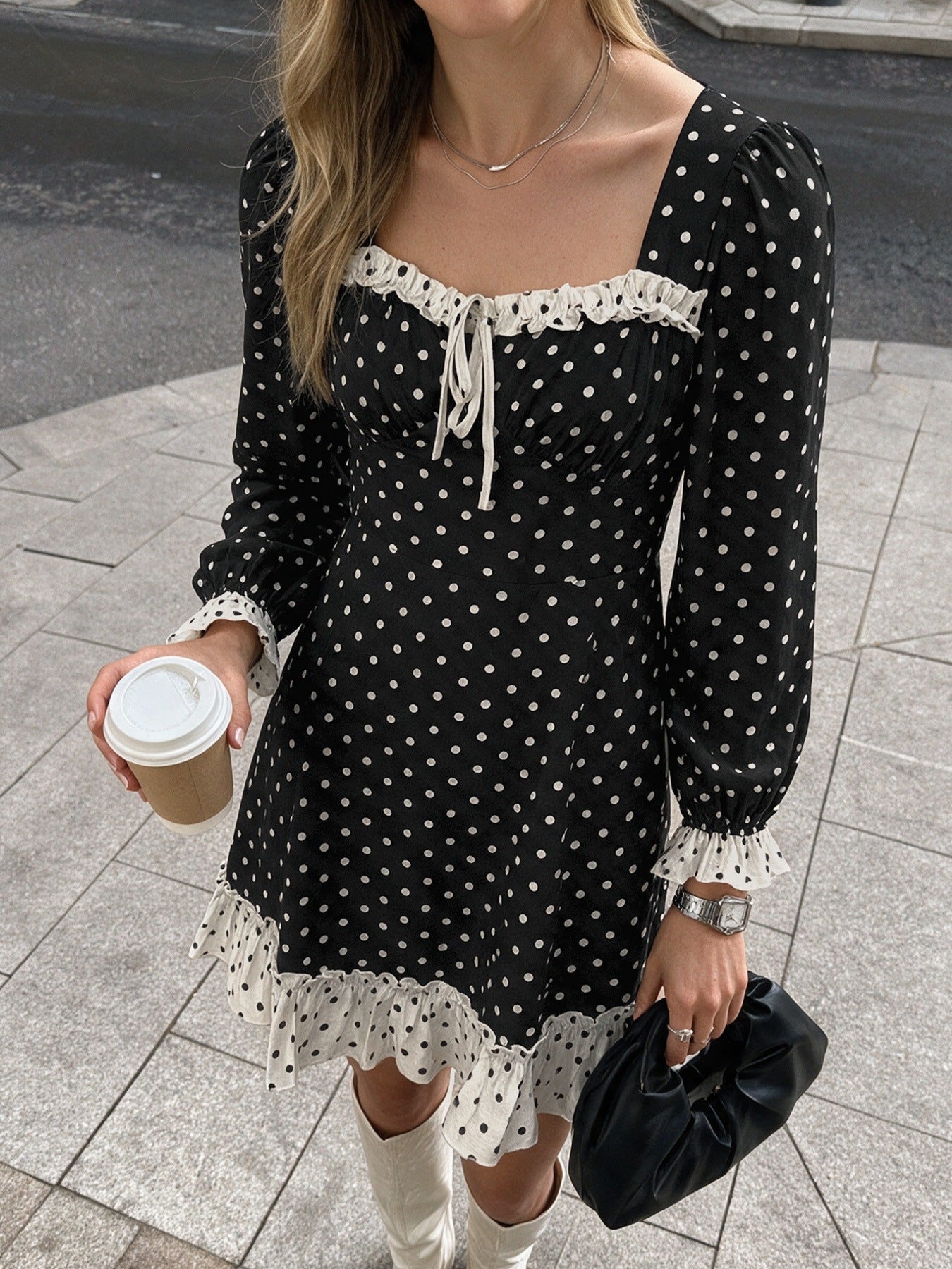 Polka Dots And Ruffles Minidress